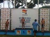 u9 boys swim, Finn (gold), Riley (bronze)